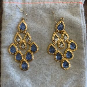 ALEXIS BITTAR natural blue stone statement earrings.  BEAUTIFUL!